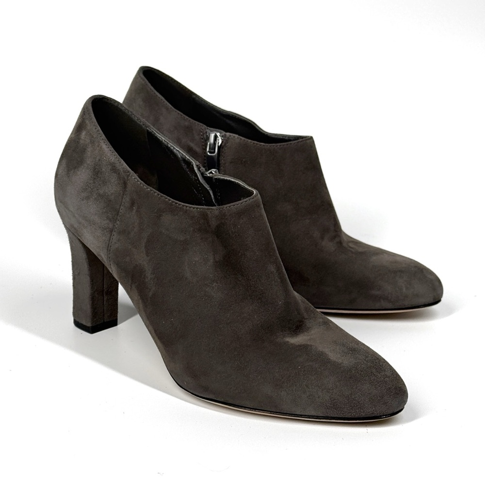 VIA SPIGA Womens Padma Suede Low Zip Bootie Size 8 Steel Gray